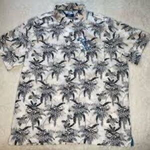 NWT Men’s Tropical Palm Print Casual Shirt